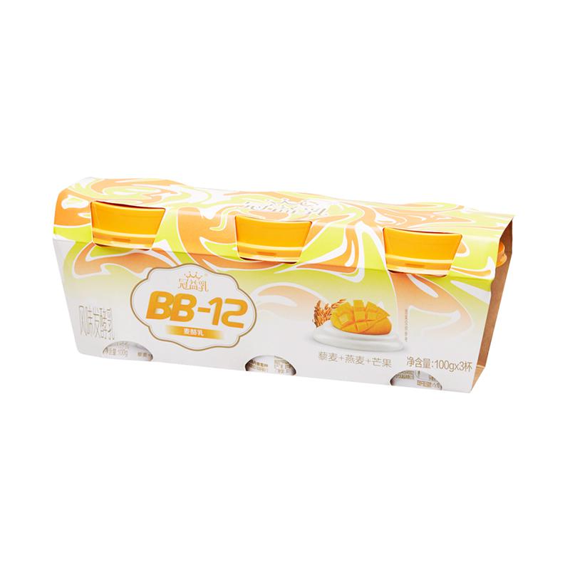 蒙牛冠益乳bb-12风味发酵乳(藜麦 燕麦 芒果)3杯*100g