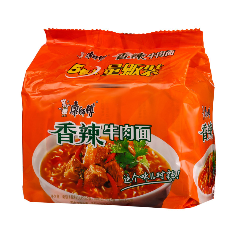 康师傅香辣牛肉面99克*5包